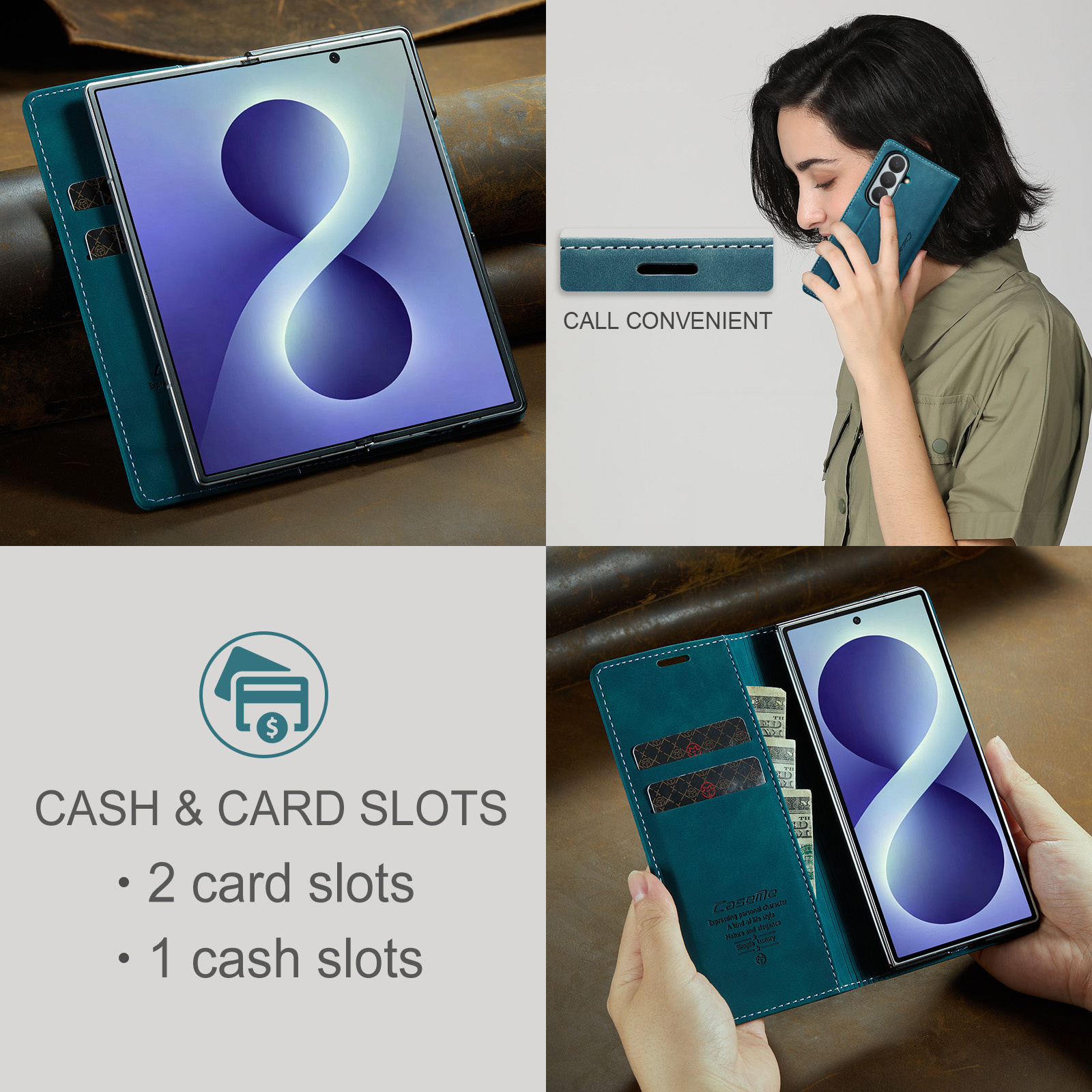 Samsung Galaxy Z Fold 8 Ultra bookcase stand hoes - Blauw