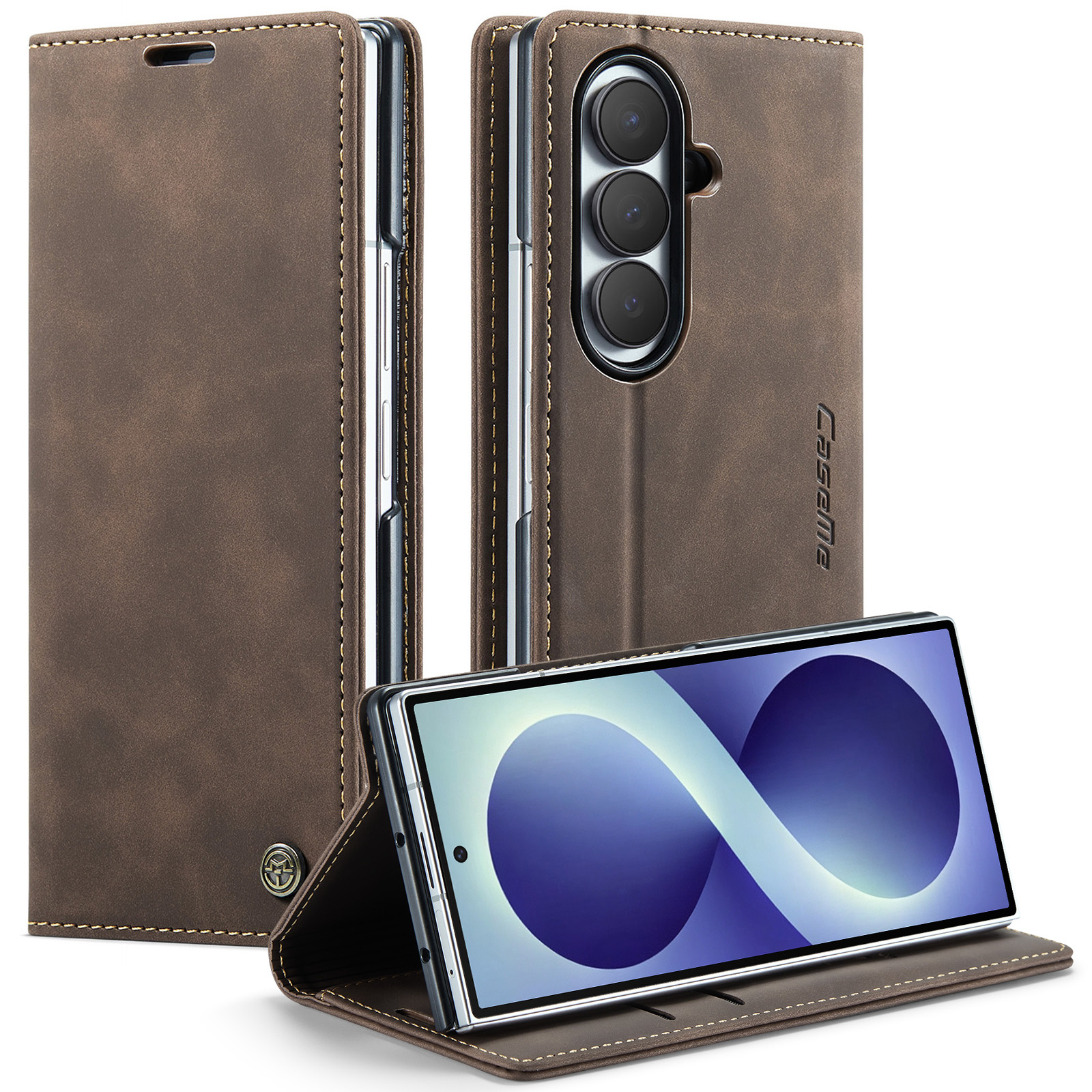 Caseme Samsung Galaxy Z Fold 8 Ultra bookcase stand hoes - Coffee