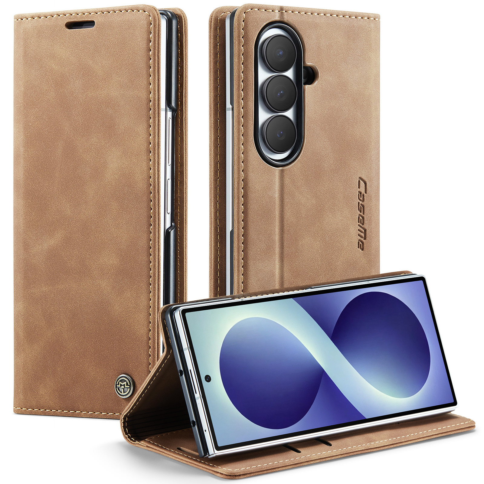 Caseme Samsung Galaxy Z Fold 8 Ultra bookcase stand hoes - Bruin