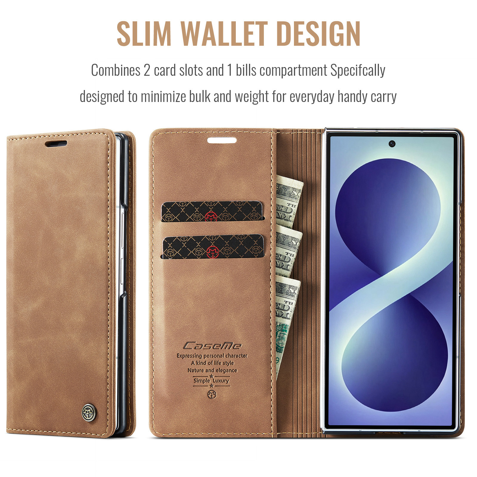 Samsung Galaxy Z Fold 8 Ultra bookcase stand hoes - Bruin