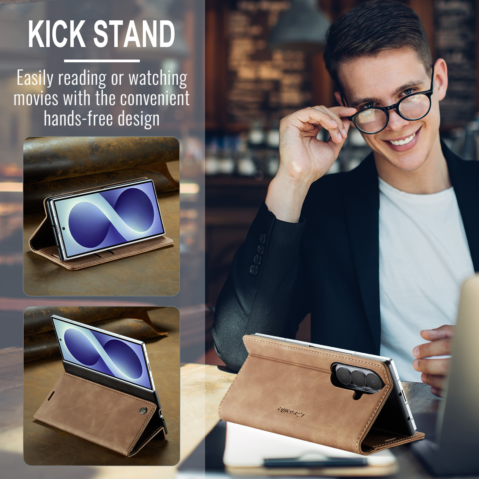 Samsung Galaxy Z Fold 8 Ultra bookcase stand hoes - Bruin