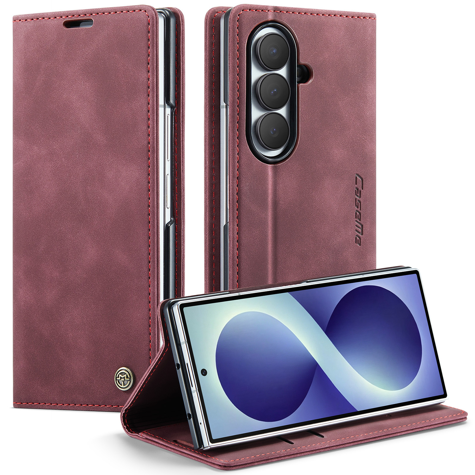 Caseme Samsung Galaxy Z Fold 8 Ultra bookcase stand hoes - Rood