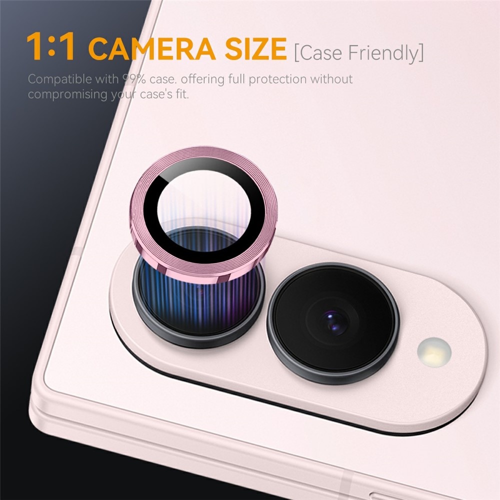Samsung Galaxy Z Fold 8 camera lens protector – Metalen Ringen – Roze