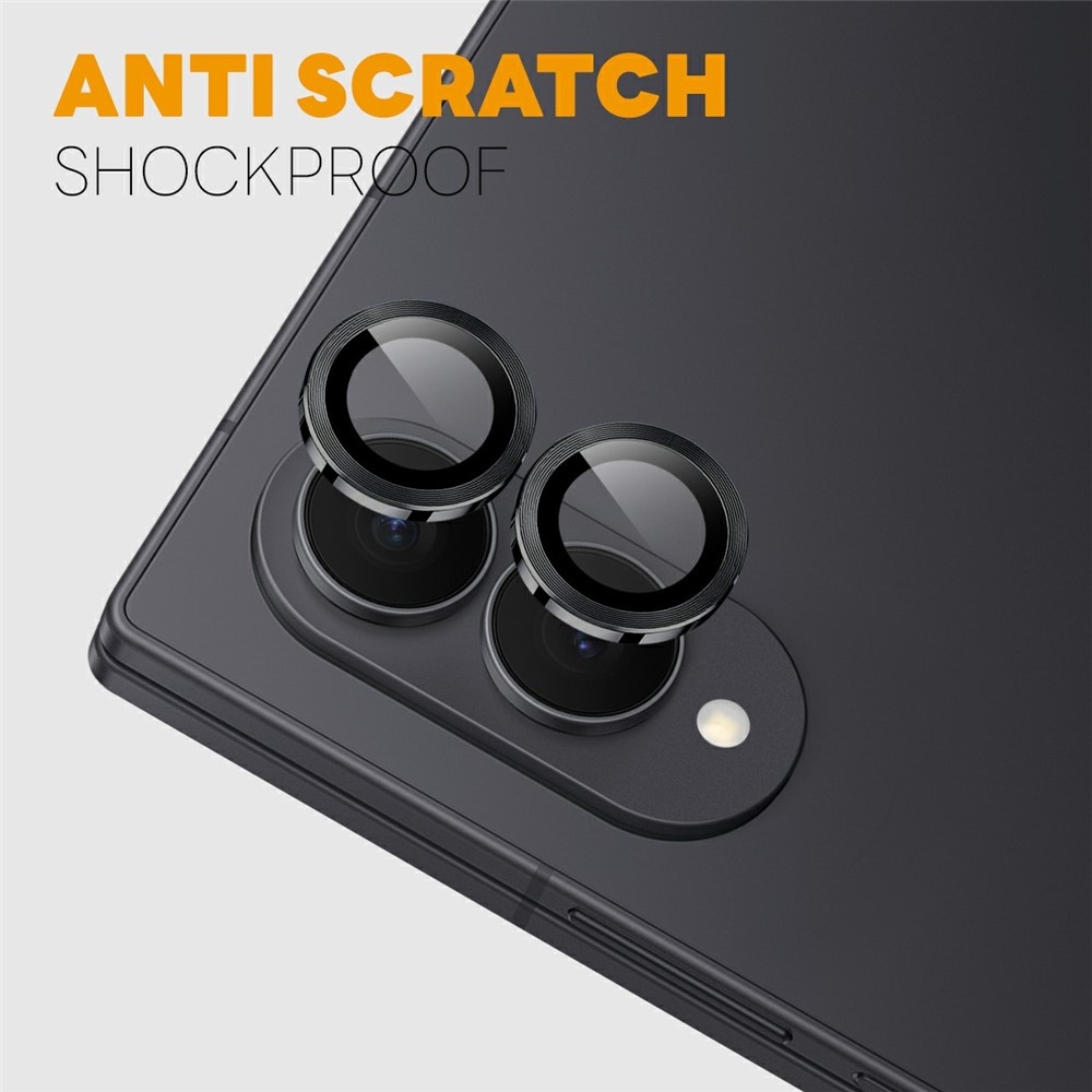 Samsung Galaxy Z Fold 8 camera lens protector – Metalen Ringen – Zwart