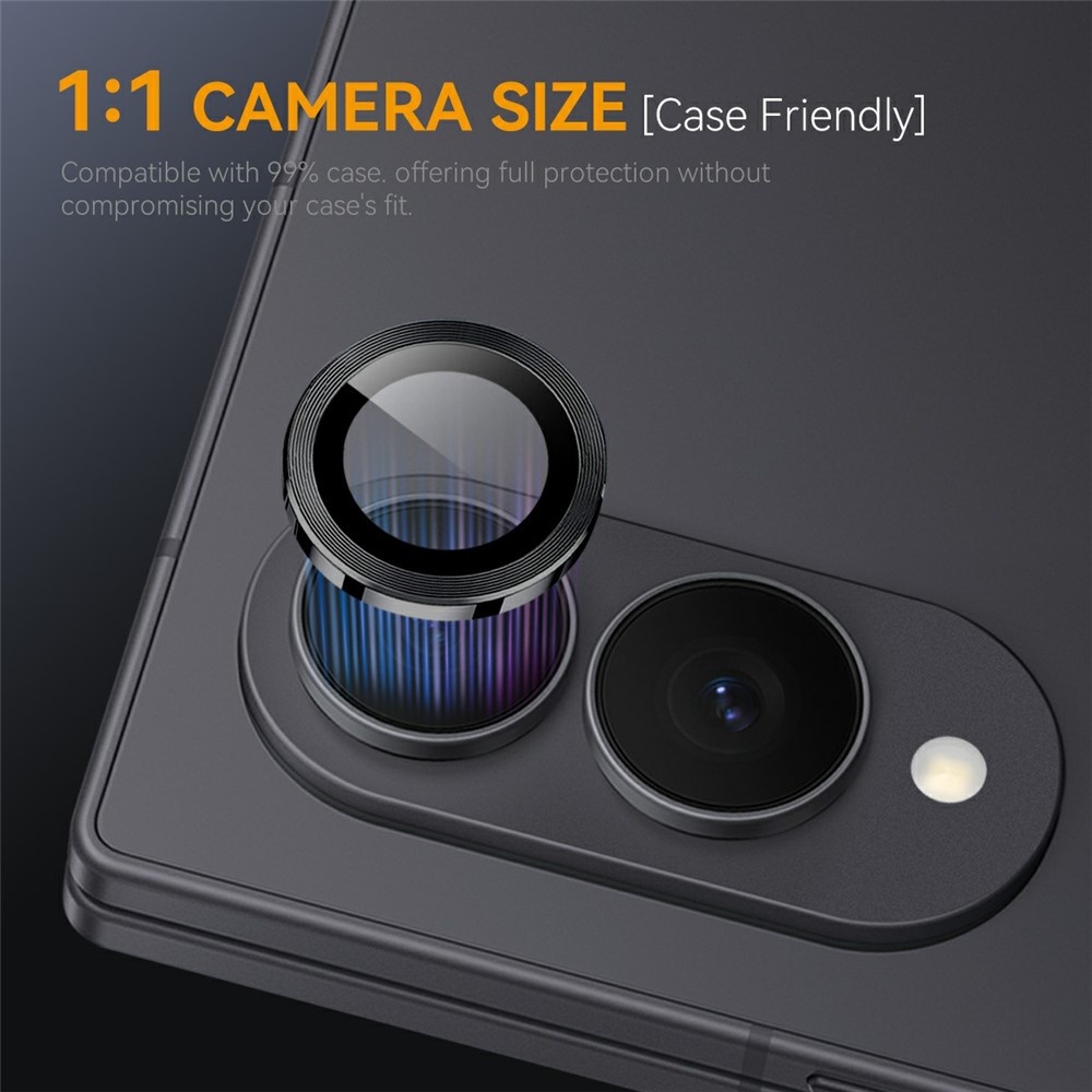 Samsung Galaxy Z Fold 8 camera lens protector – Metalen Ringen – Zwart