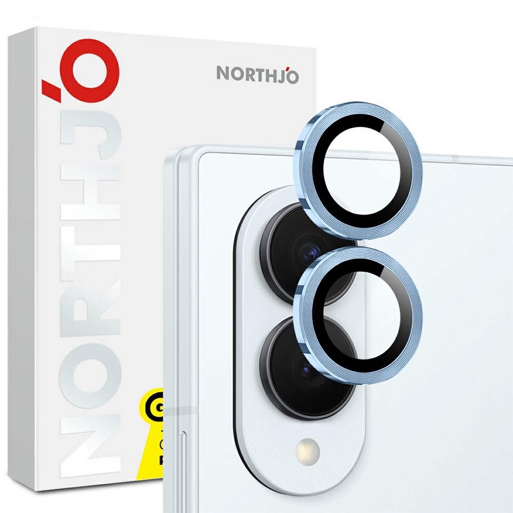NORTHJO Samsung Galaxy Z Fold 8 camera Lens protector - Metalen ringen - Blauw