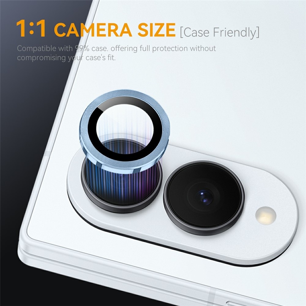 Samsung Galaxy Z Fold 8 camera lens protector – Metalen Ringen – Blauw