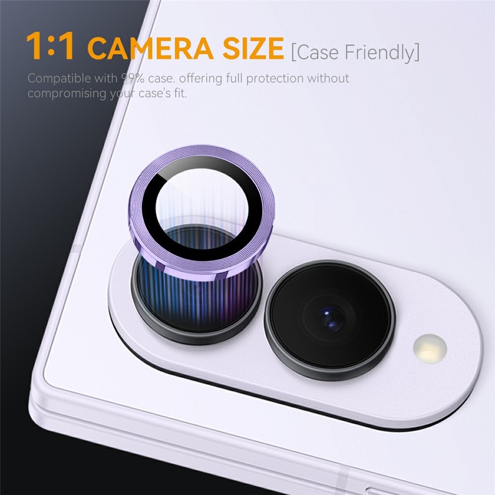 Samsung Galaxy Z Fold 8 camera lens protector – Metalen Ringen – Paars