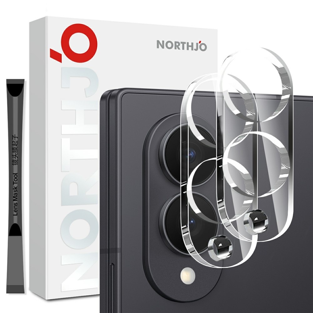 NORTHJO (2 stuks) Samsung Galaxy Z Fold 8 Full cover camera glas - Lens tempered glass - Transparant