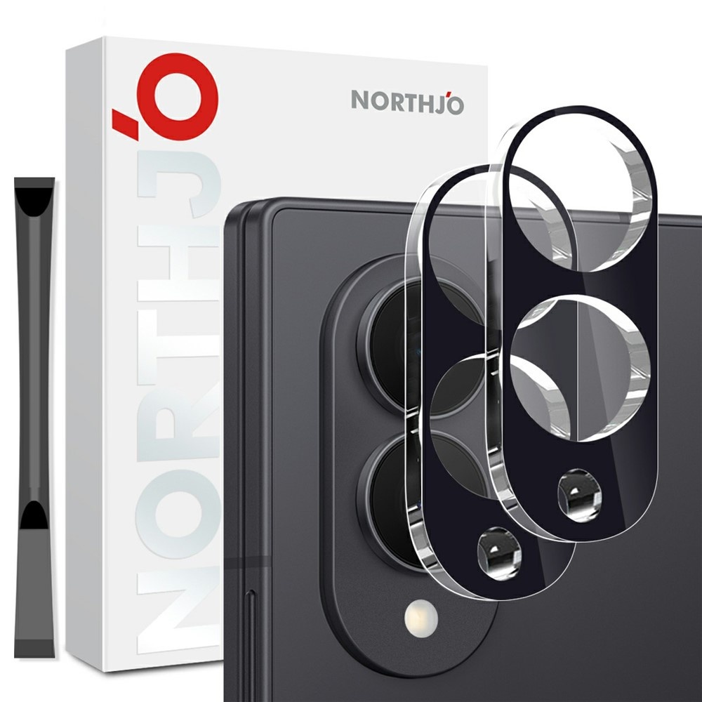 NORTHJO (2 stuks) Samsung Galaxy Z Fold 8 Full cover camera glas - Lens tempered glass - Zwart