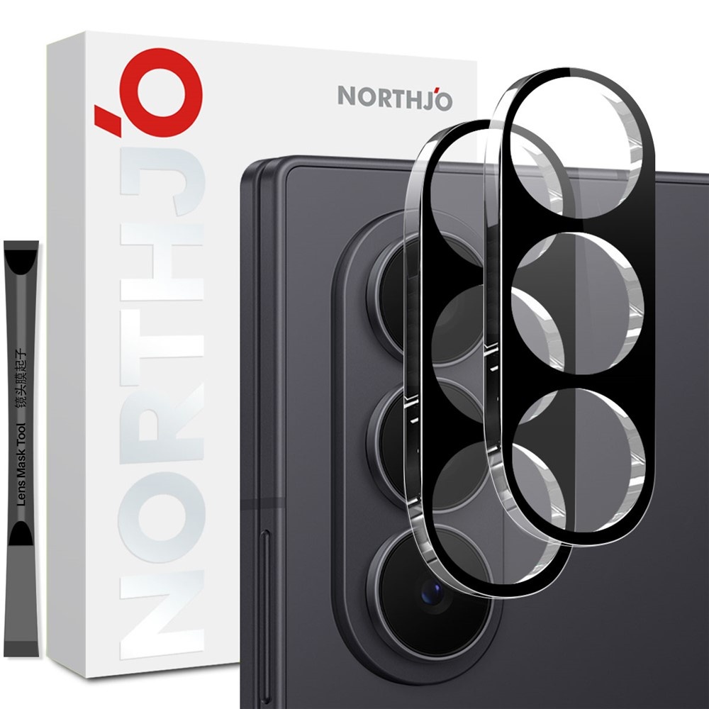 NORTHJO (2 stuks) Samsung Galaxy Z Fold 8 Ultra Full cover camera glas - Lens tempered glass - Zwart