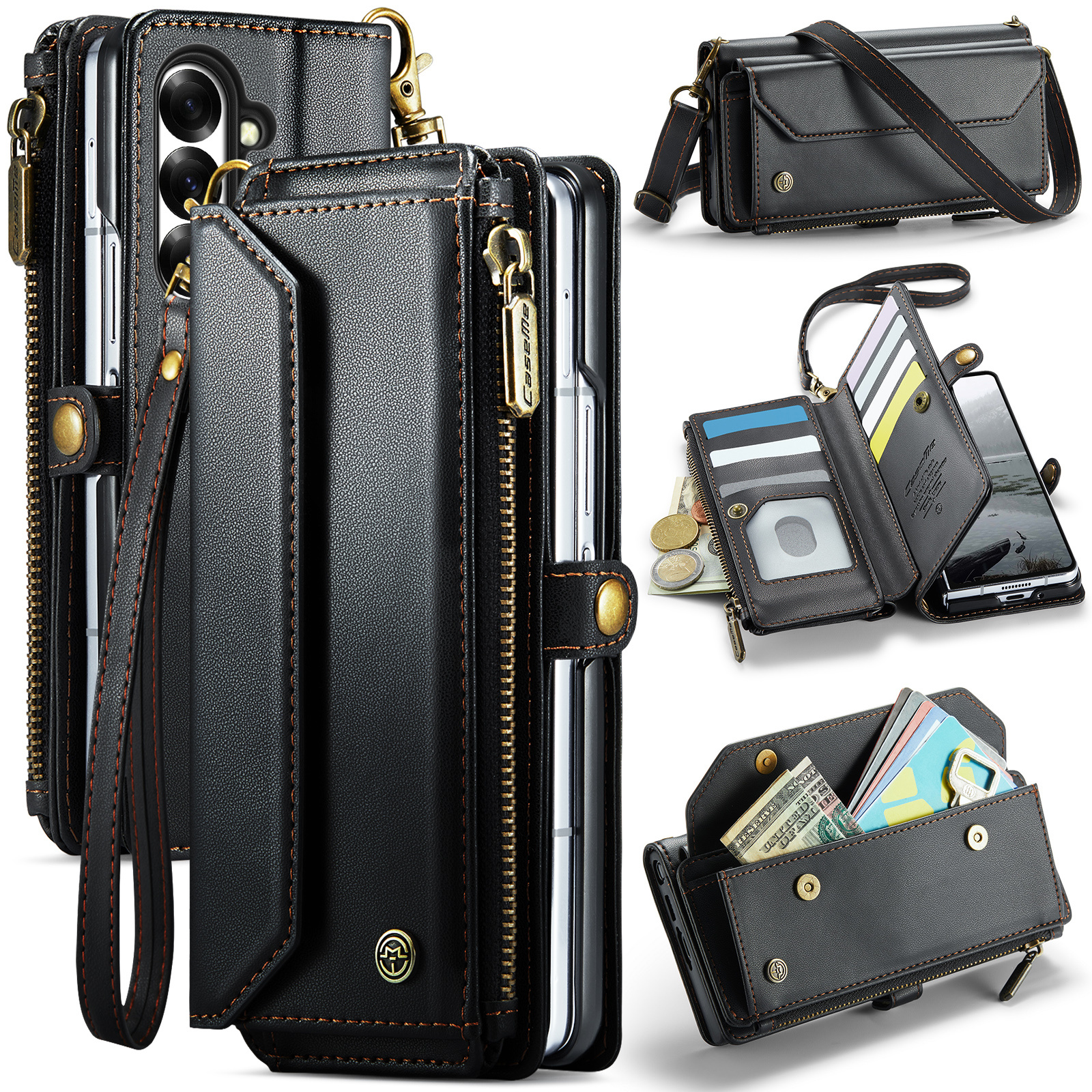 Samsung Galaxy Z Fold 8 Ultra hoesje portemonnee tasje - Zwart