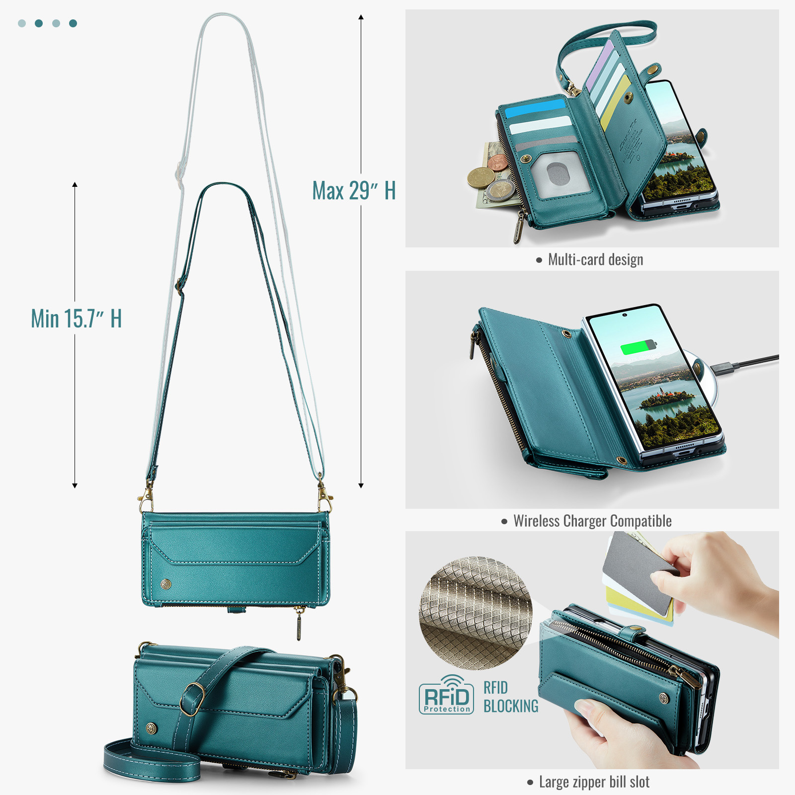 Samsung Galaxy Z Fold 8 Ultra hoesje portemonnee tasje - Petrol