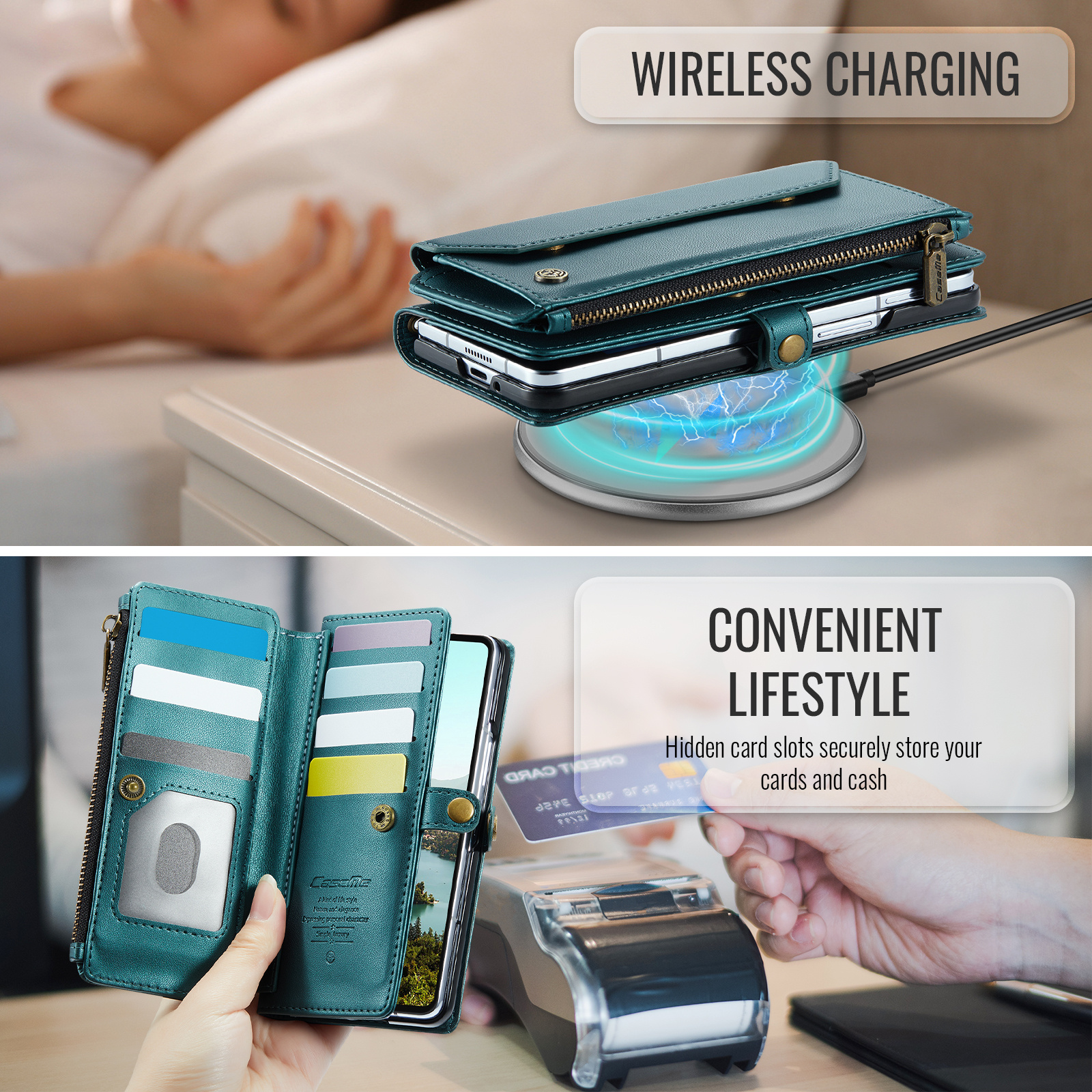 Samsung Galaxy Z Fold 8 Ultra hoesje portemonnee tasje - Petrol