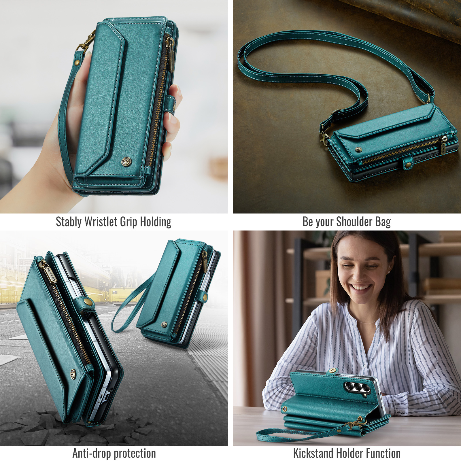 Samsung Galaxy Z Fold 8 Ultra hoesje portemonnee tasje - Petrol