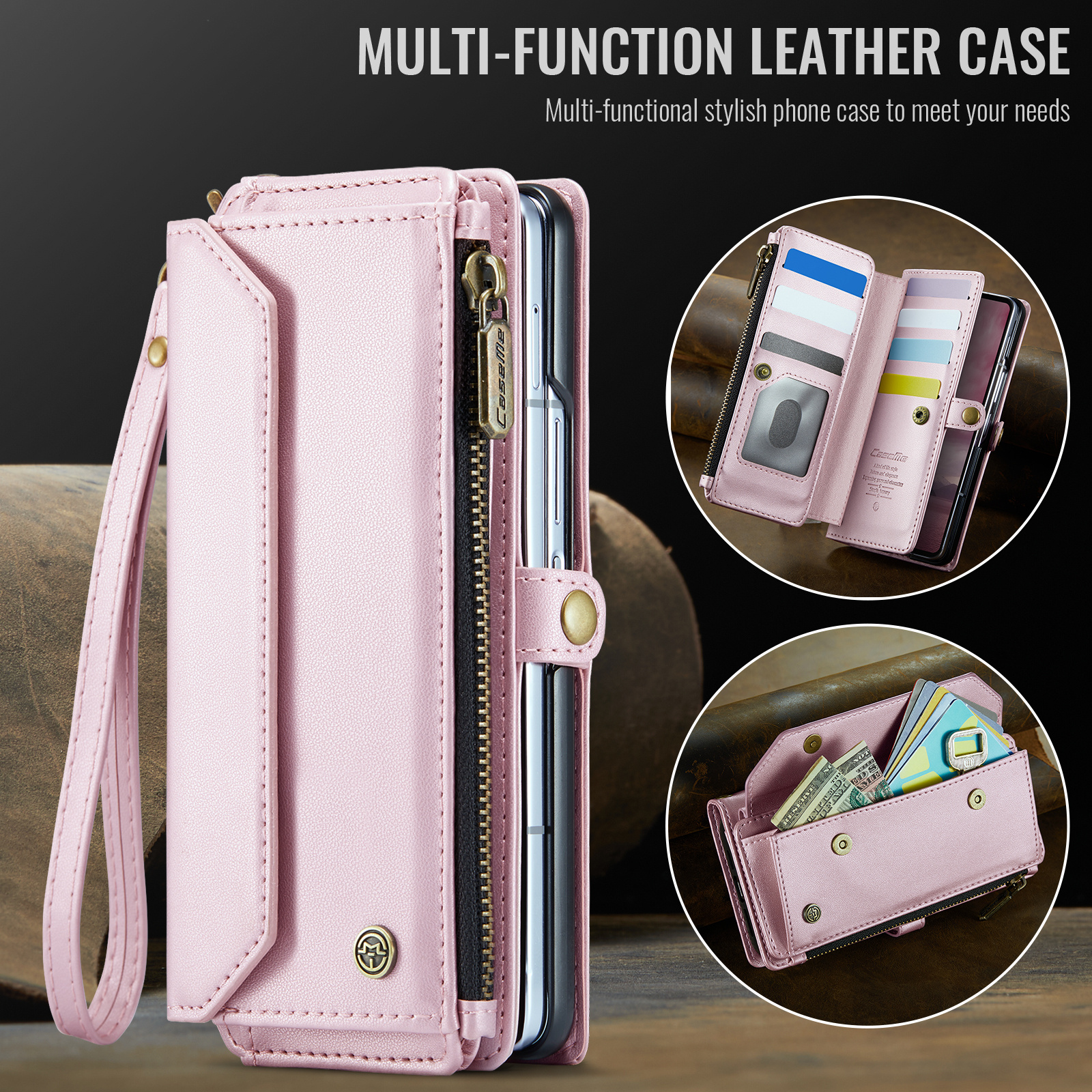 Samsung Galaxy Z Fold 8 Ultra hoesje portemonnee tasje - Lichtroze