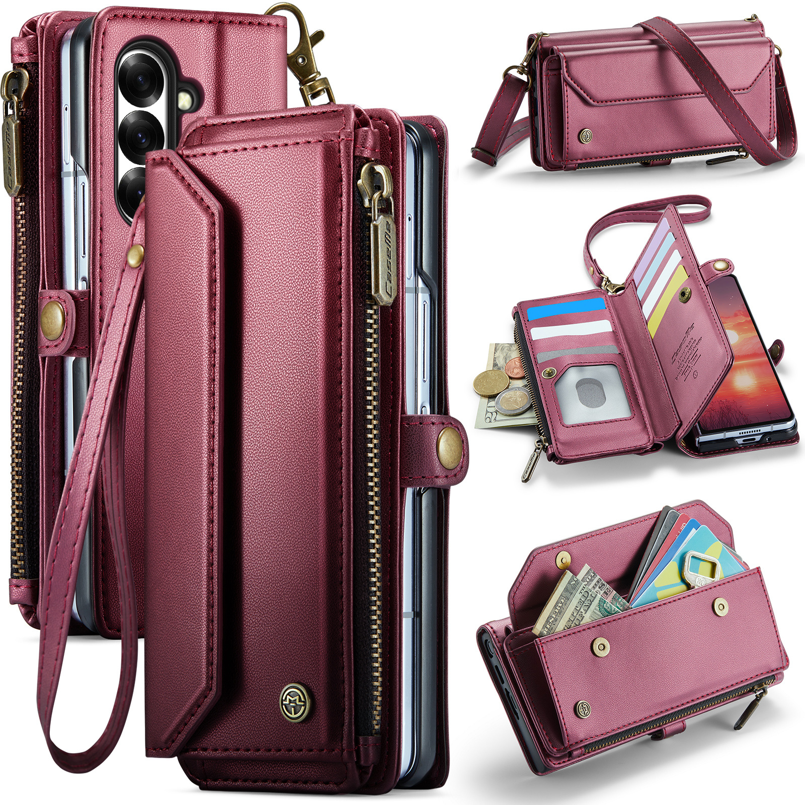 Samsung Galaxy Z Fold 8 Ultra hoesje portemonnee tasje - Rood