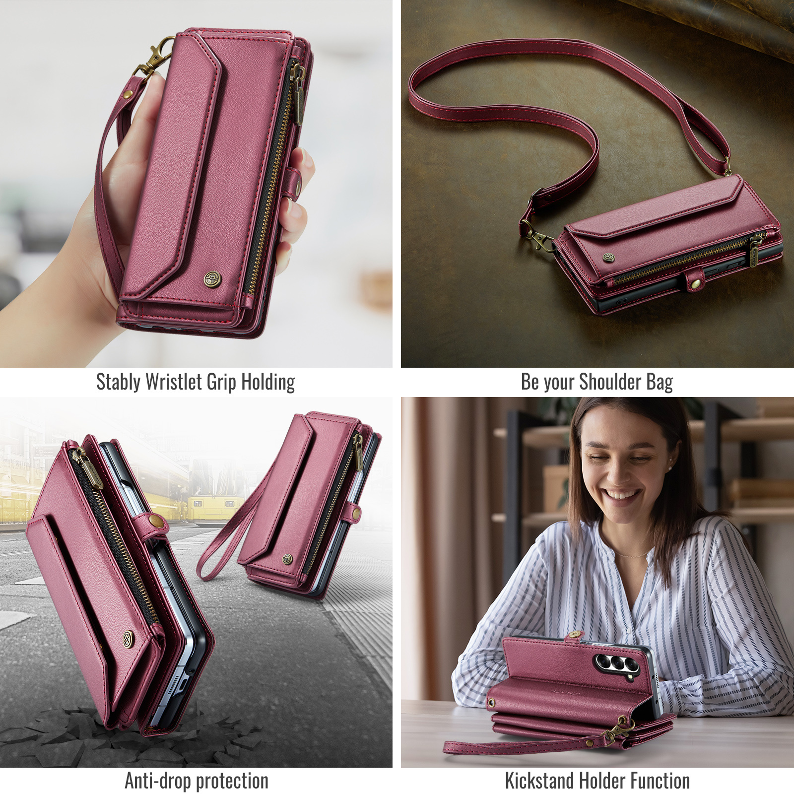 Samsung Galaxy Z Fold 8 Ultra hoesje portemonnee tasje - Rood