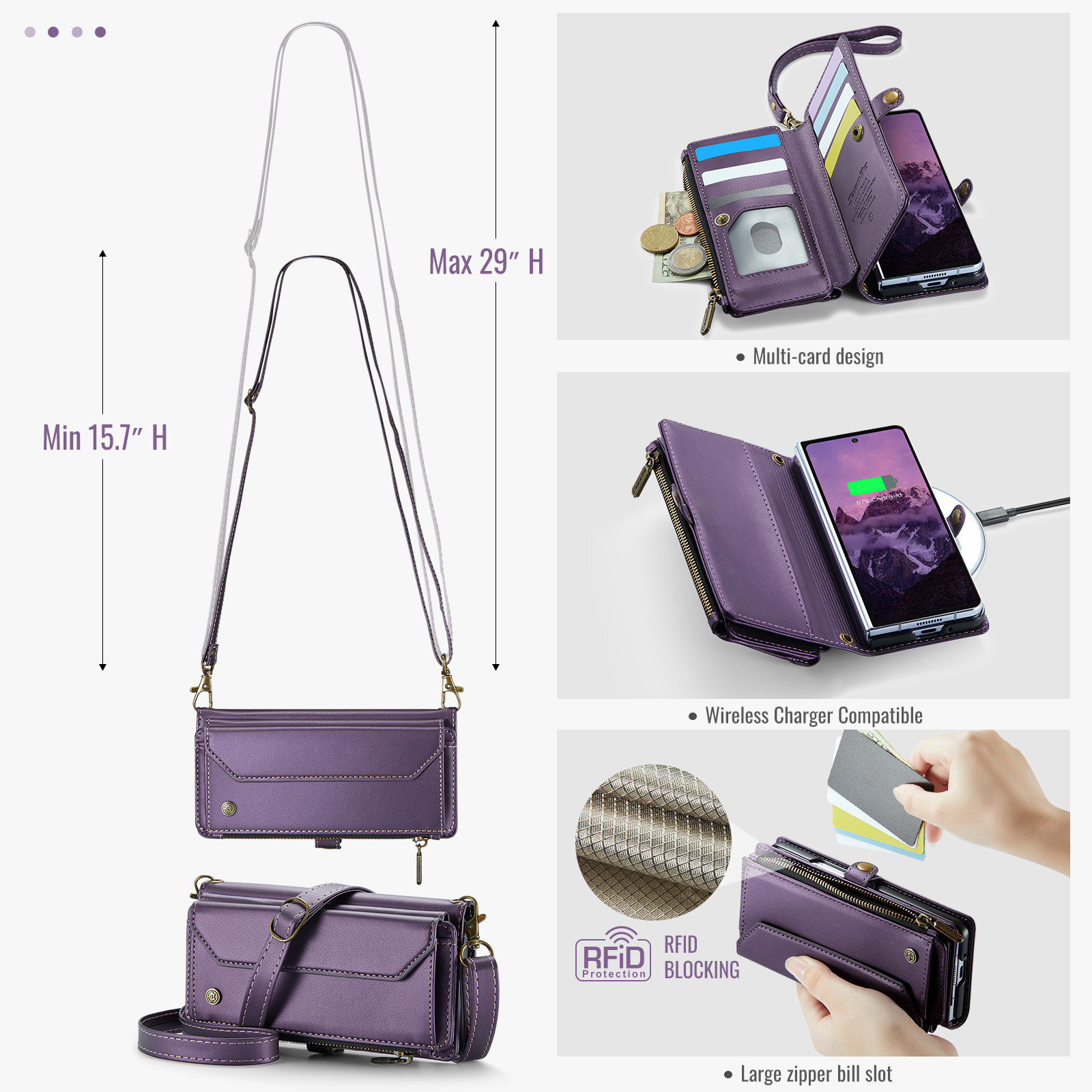 Samsung Galaxy Z Fold 8 Ultra hoesje portemonnee tasje - Paars