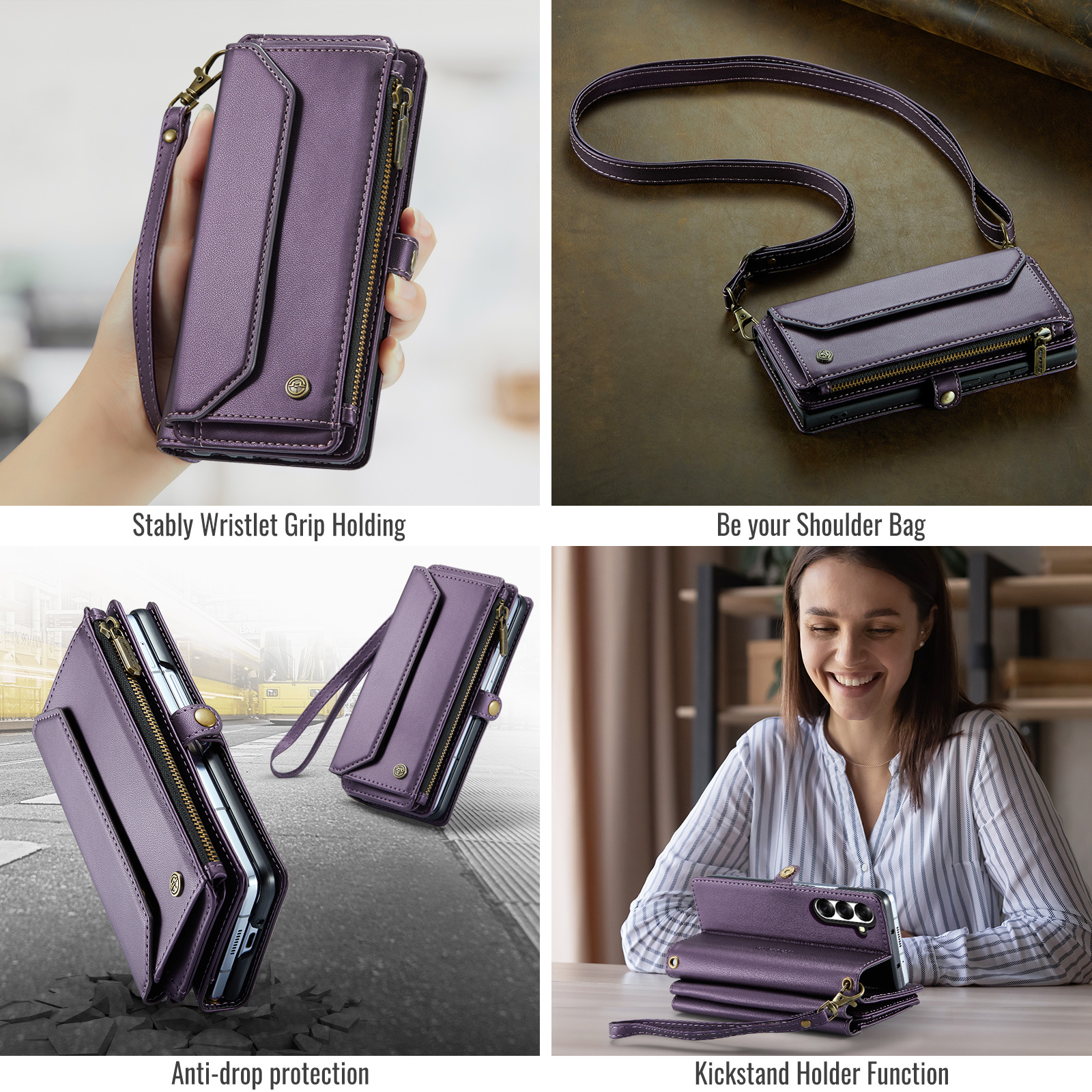 Samsung Galaxy Z Fold 8 Ultra hoesje portemonnee tasje - Paars