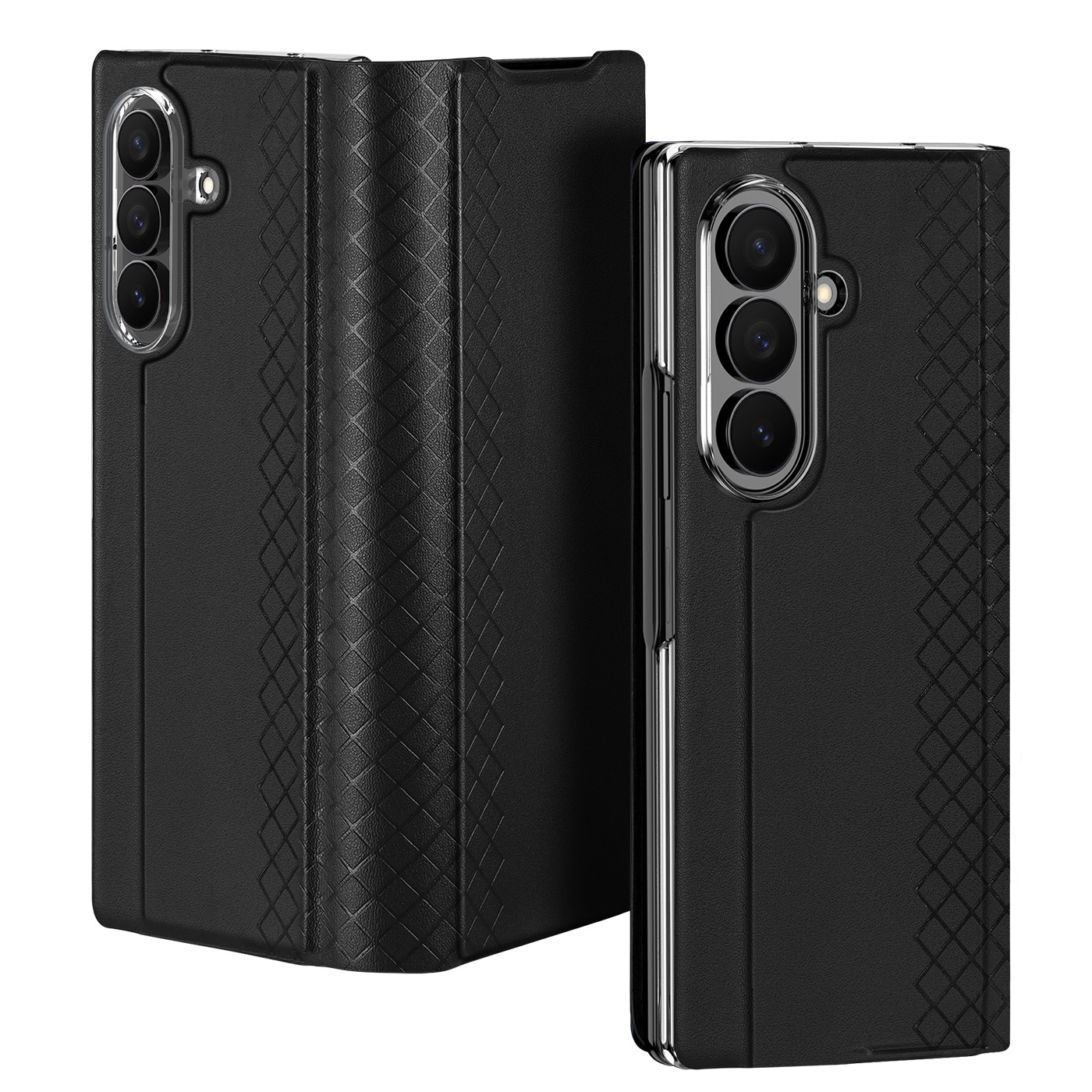 Samsung Galaxy Z Fold 8 Ultra PU Leren hoes Bookcase - Zwart