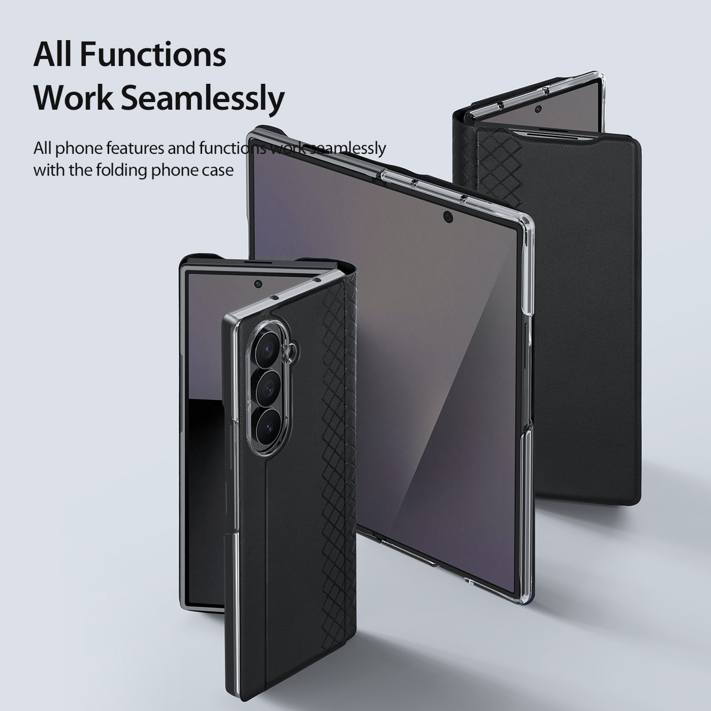 Samsung Galaxy Z Fold 8 Ultra PU Leren hoes Bookcase - Zwart
