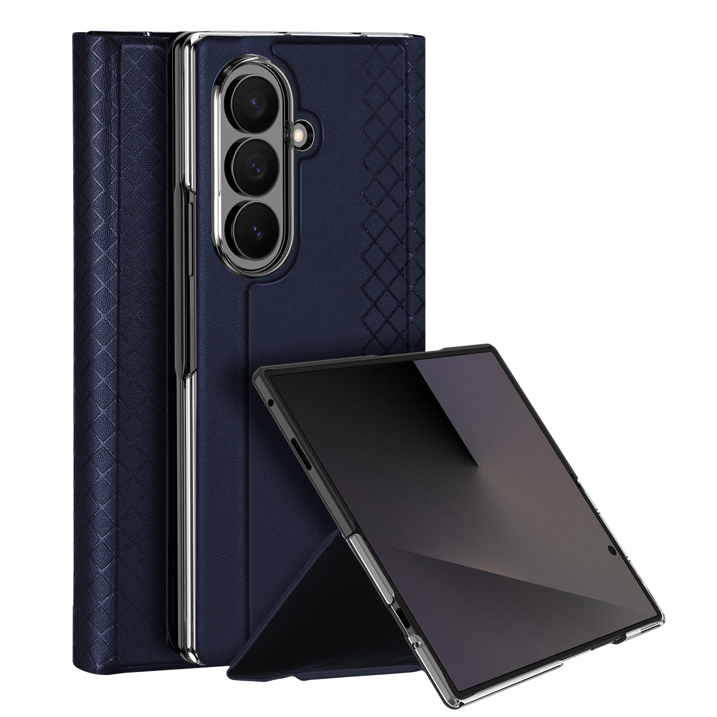 Samsung Galaxy Z Fold 8 Ultra PU Leren hoes Bookcase - Donkerblauw