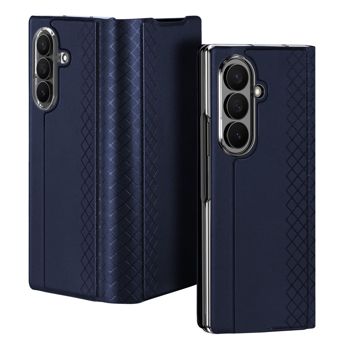 Samsung Galaxy Z Fold 8 Ultra PU Leren hoes Bookcase - Donkerblauw
