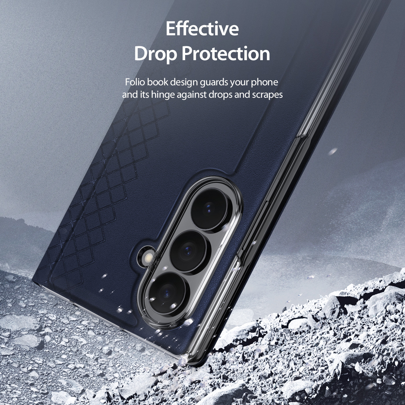 Samsung Galaxy Z Fold 8 Ultra PU Leren hoes Bookcase - Donkerblauw