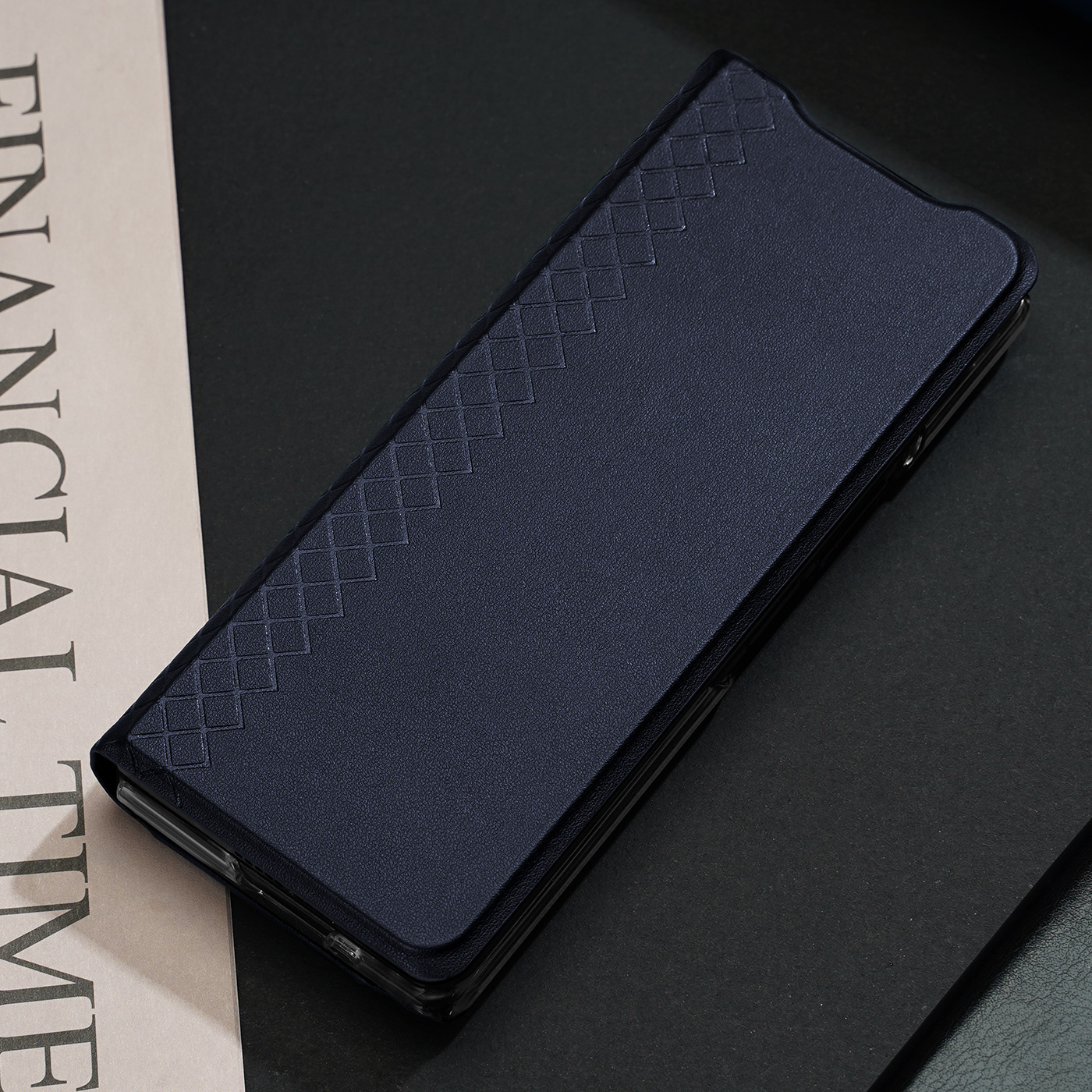 Samsung Galaxy Z Fold 8 Ultra PU Leren hoes Bookcase - Donkerblauw