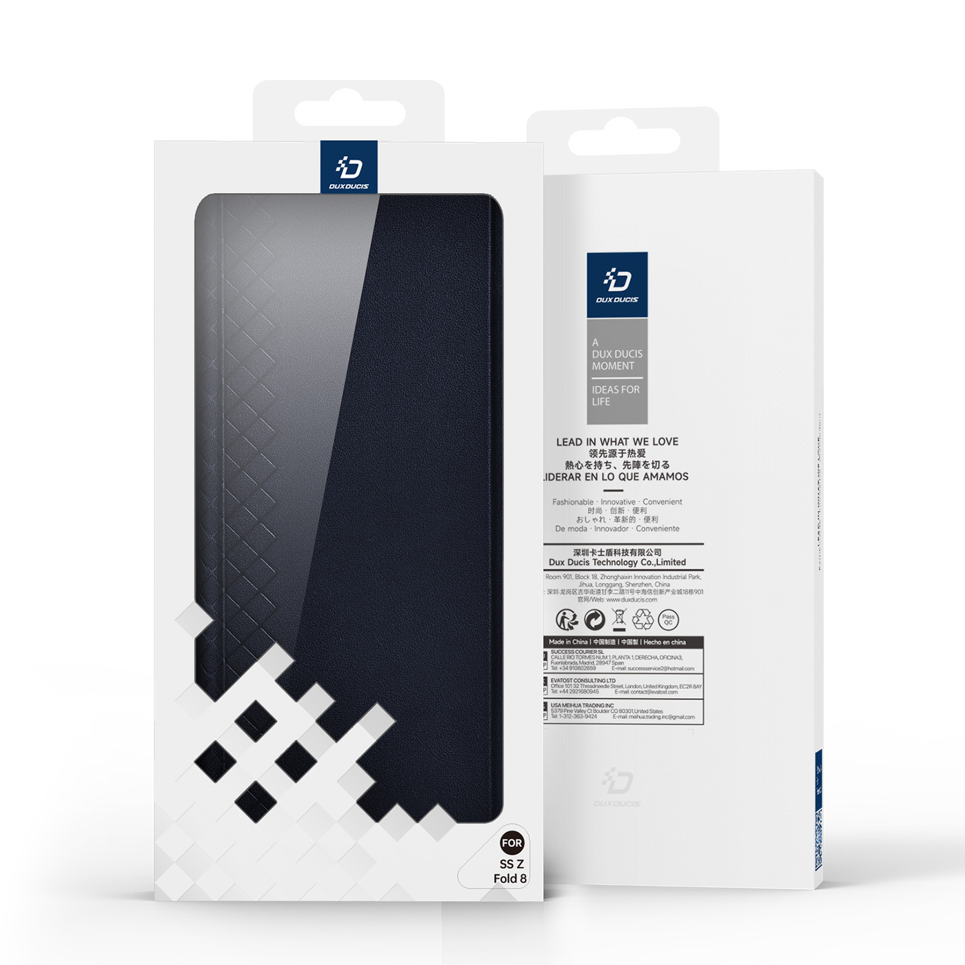 Samsung Galaxy Z Fold 8 Ultra PU Leren hoes Bookcase - Donkerblauw