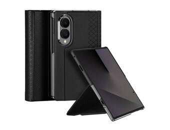 Dux Ducis Samsung Galaxy Z Fold 8 PU Leren hoes - bookcase - Zwart