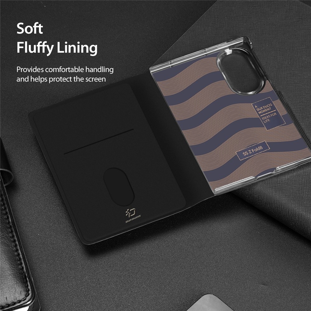 Samsung Galaxy Z Fold 8 PU Leren hoes Bookcase - Zwart