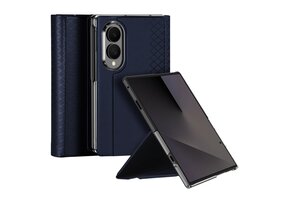 Dux Ducis Samsung Galaxy Z Fold 8 PU Leren hoes - bookcase - Donkerblauw