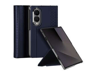 Dux Ducis Samsung Galaxy Z Fold 8 PU Leren hoes - bookcase - Donkerblauw