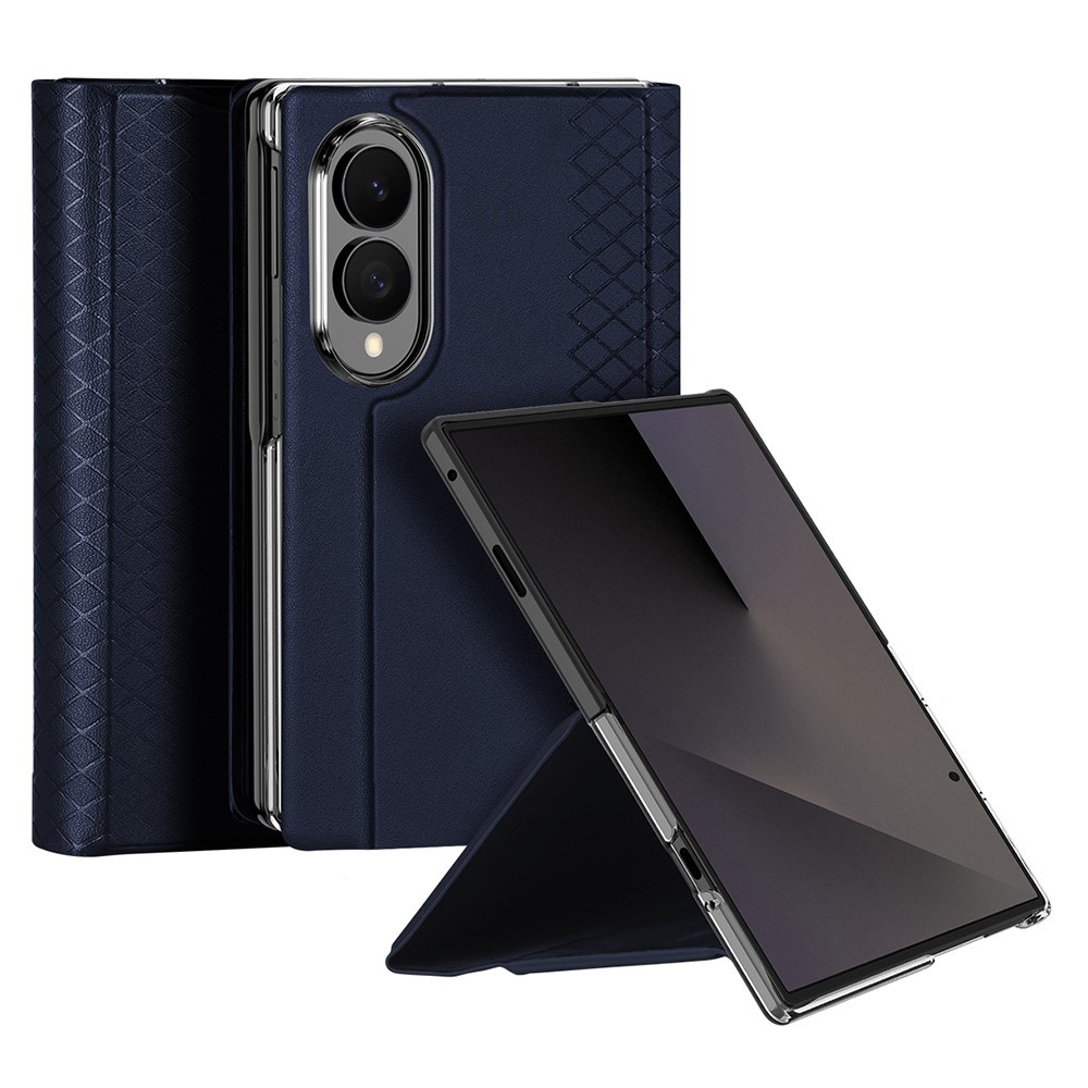 Samsung Galaxy Z Fold 8 PU Leren hoes Bookcase - Donkerblauw