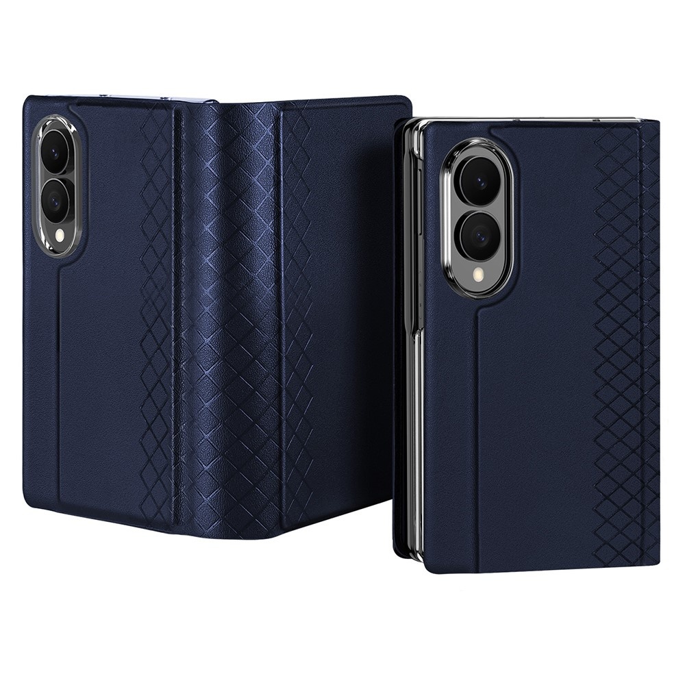 Samsung Galaxy Z Fold 8 PU Leren hoes Bookcase - Donkerblauw