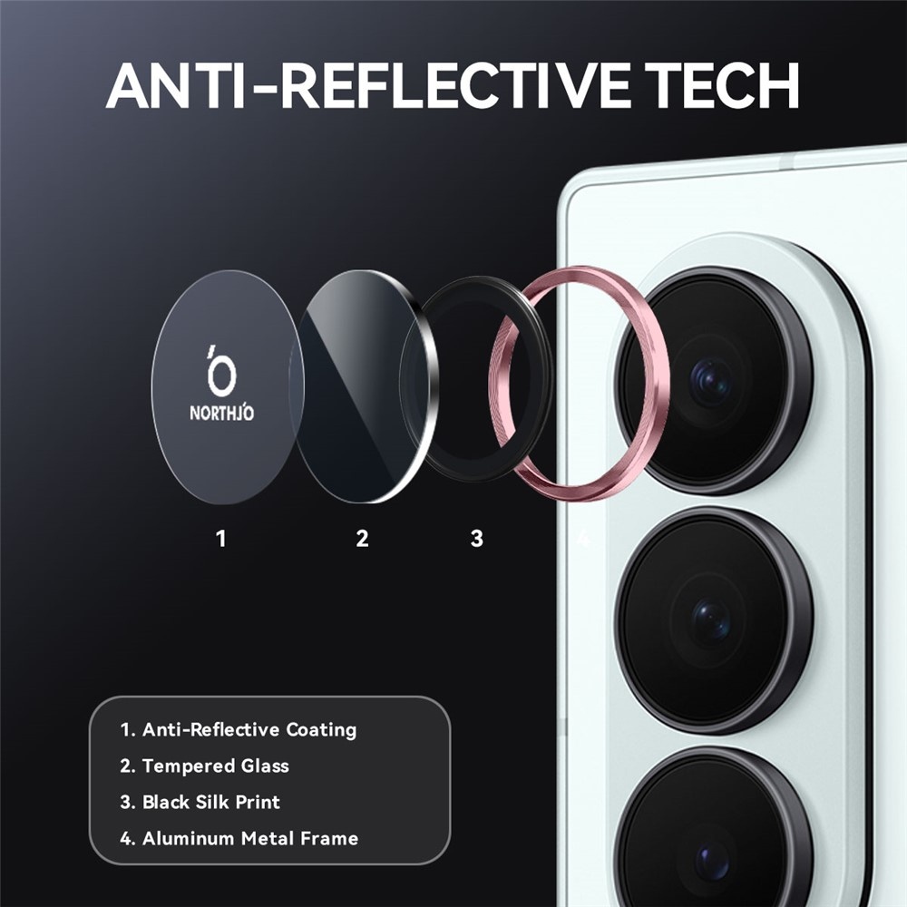 Samsung Galaxy Z Fold 8 Ultra camera lens protector – Metalen Ringen – Roze