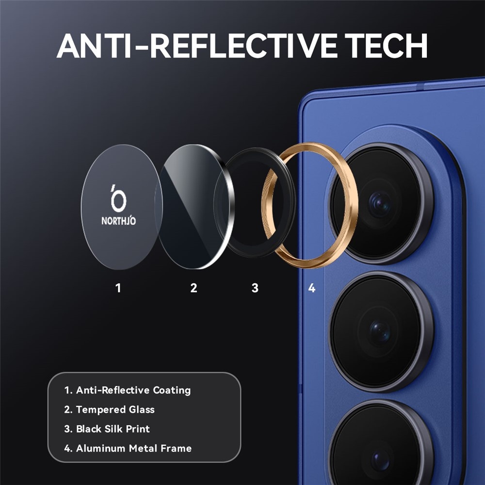 Samsung Galaxy Z Fold 8 Ultra camera lens protector – Metalen Ringen – Goud