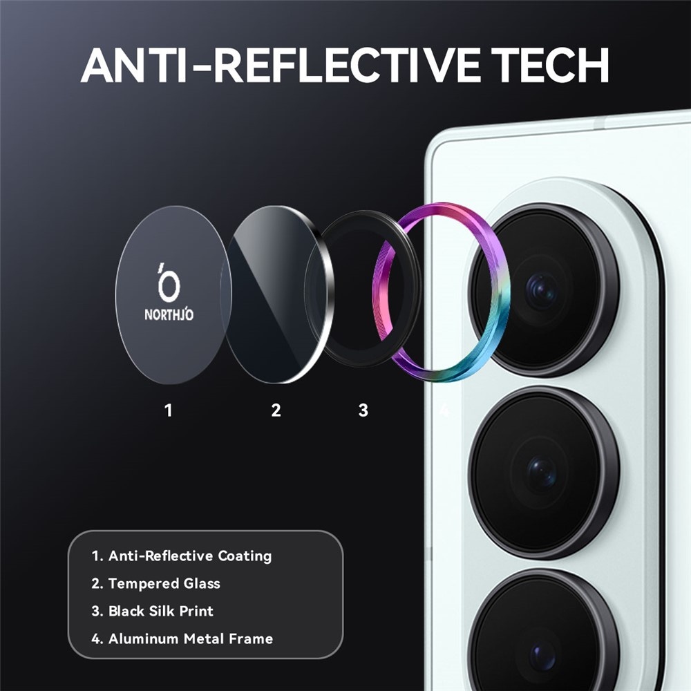 Samsung Galaxy Z Fold 8 Ultra camera lens protector – Metalen Ringen – Multi Color