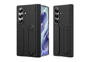 Casety Samsung Galaxy Z Fold 8 Ultra backcover hoes met Kickstand & Polsband - Zwart