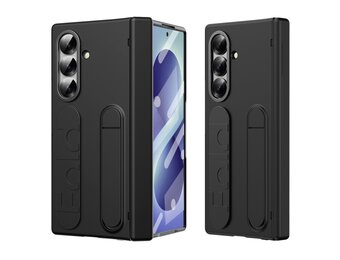 Casety Samsung Galaxy Z Fold 8 Ultra backcover hoes met Kickstand & Polsband - Zwart