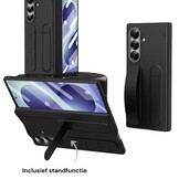 Samsung Galaxy Z Fold 8 Ultra Backcover hoes met Kickstand, Grip Ring en Comfortabele Polsband - Zwart