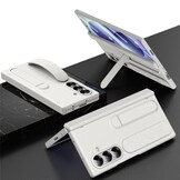 Samsung Galaxy Z Fold 8 Ultra Backcover hoes met Kickstand, Grip Ring en Comfortabele Polsband - Beige