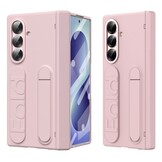Samsung Galaxy Z Fold 8 Ultra Backcover hoes met Kickstand, Grip Ring en Comfortabele Polsband - Roze