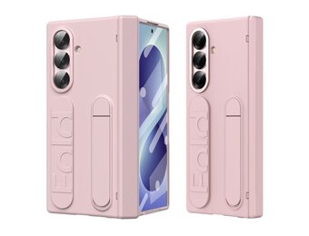 Casety Samsung Galaxy Z Fold 8 Ultra backcover hoes met Kickstand & Polsband - Roze