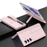 Samsung Galaxy Z Fold 8 Ultra Backcover hoes met Kickstand, Grip Ring en Comfortabele Polsband - Roze