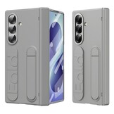 Samsung Galaxy Z Fold 8 Ultra Backcover hoes met Kickstand, Grip Ring en Comfortabele Polsband - Grijs