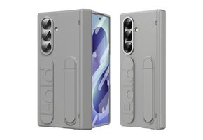 Casety Samsung Galaxy Z Fold 8 Ultra backcover hoes met Kickstand & Polsband - Grijs
