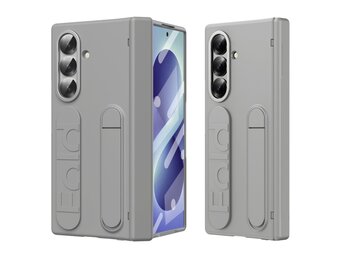 Casety Samsung Galaxy Z Fold 8 Ultra backcover hoes met Kickstand & Polsband - Grijs